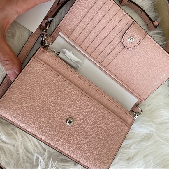 New Michael Kors pebble leather wallet crossbody bag - Picture 2 of 13